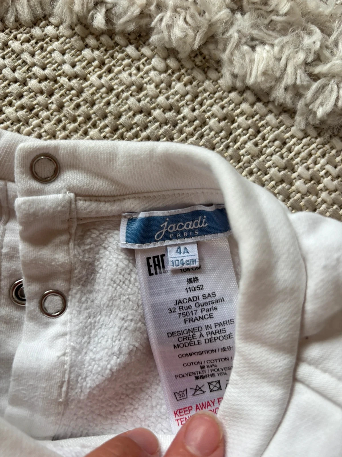 Jacadi white sweatshirt 4 years – photo 2